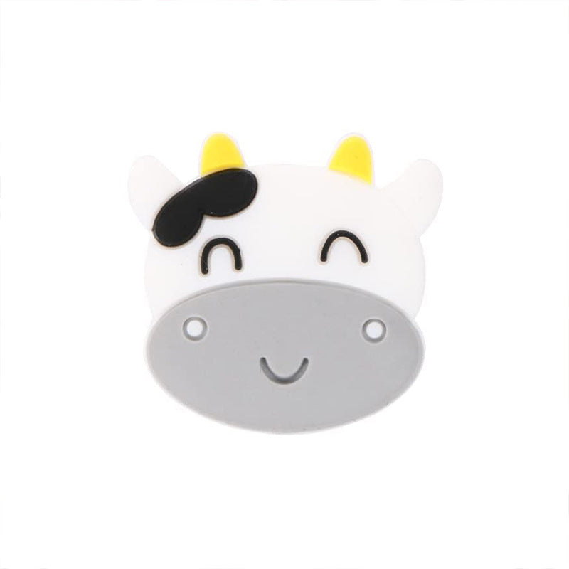 Wholesale 20pcs Cartoon Bull Head Silicone Focal Beads DIY Beaded Pen Accessories ACC-BDS-HeXing023