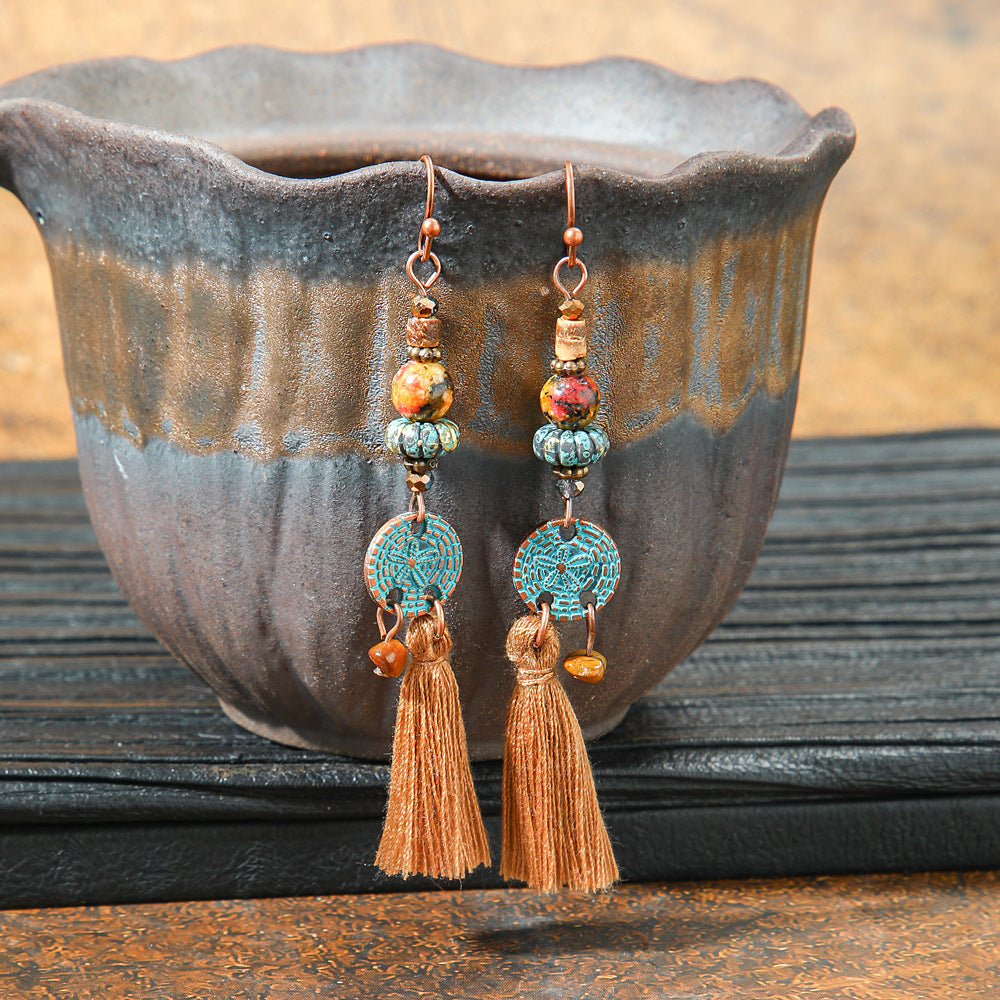 Wholesale Zinc Alloy Bohemian Geometric Tassel Earring Set - Trendy Jewelry Accessory for Boutique Resale