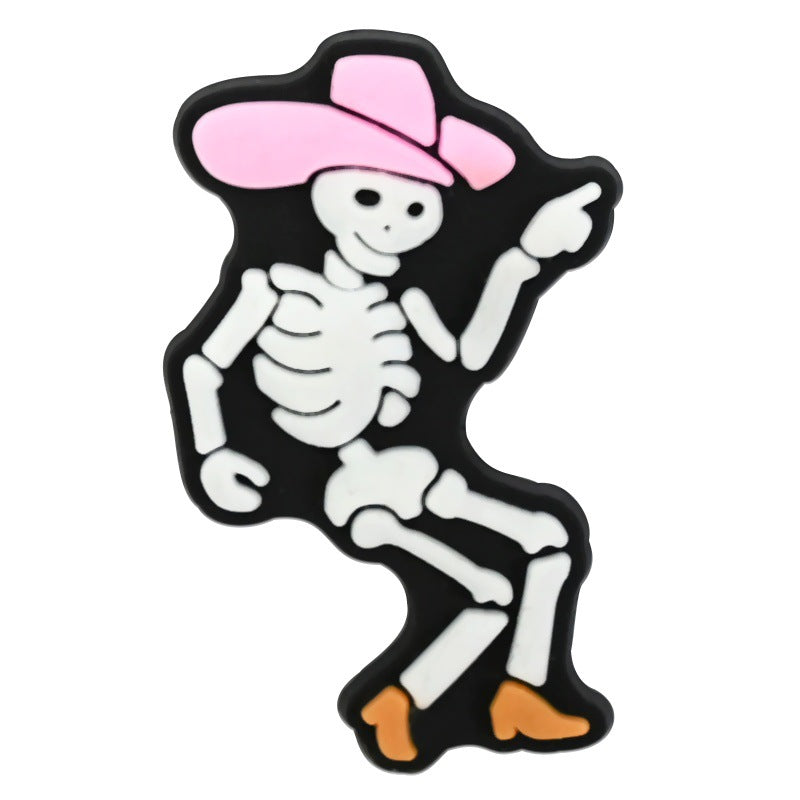 Wholesale Random 100pcs  skull cartoon clogs  PVC Soft Rubber Shoe Buckle Decoration