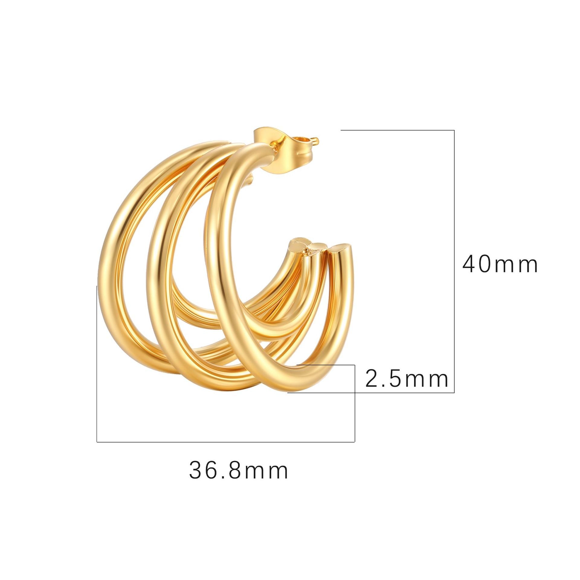 Wholesale  Stainless Steel Earrings  Plated 18K Gold Ear Buckle