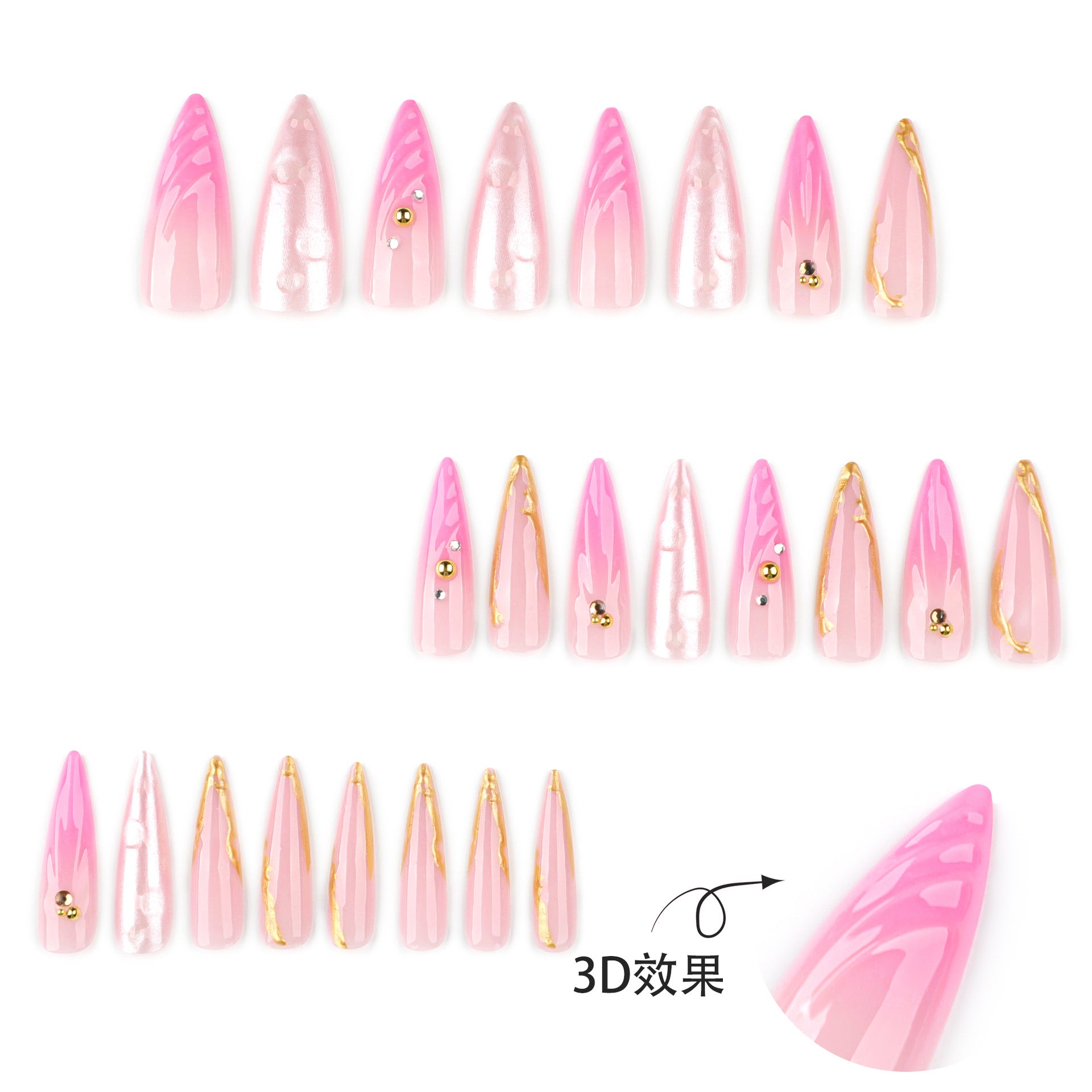 Wholesale 24 Pieces/box 3D Shell Nails Kits Nail Stickers
