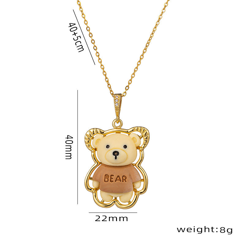 Wholesale Cartoon Animal Image Pendant Cute Necklaces Titanium Steel Necklace ACC-NE-Kouz007