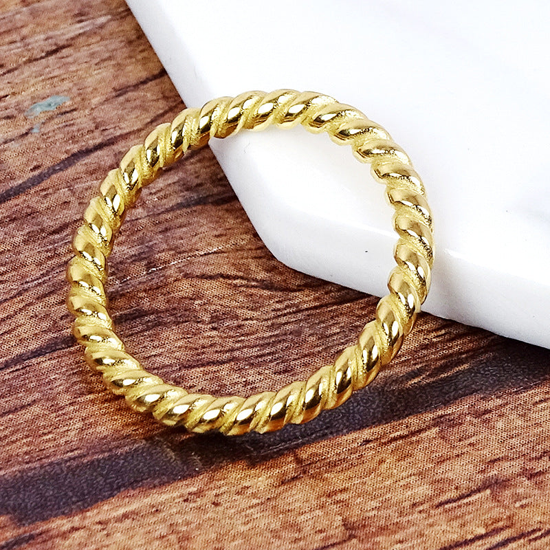 Wholesale  twist plain ring stainless steel  couple ring