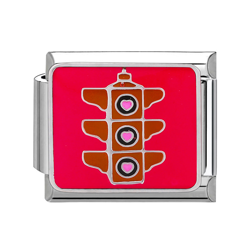 Wholesale Italian Charm Bracelet 9mm DIY Splicing Valentine' s Day Stainless Steel Composable Bracelet