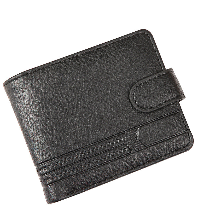 Wholesale PU leather short  zipper buckle wallet