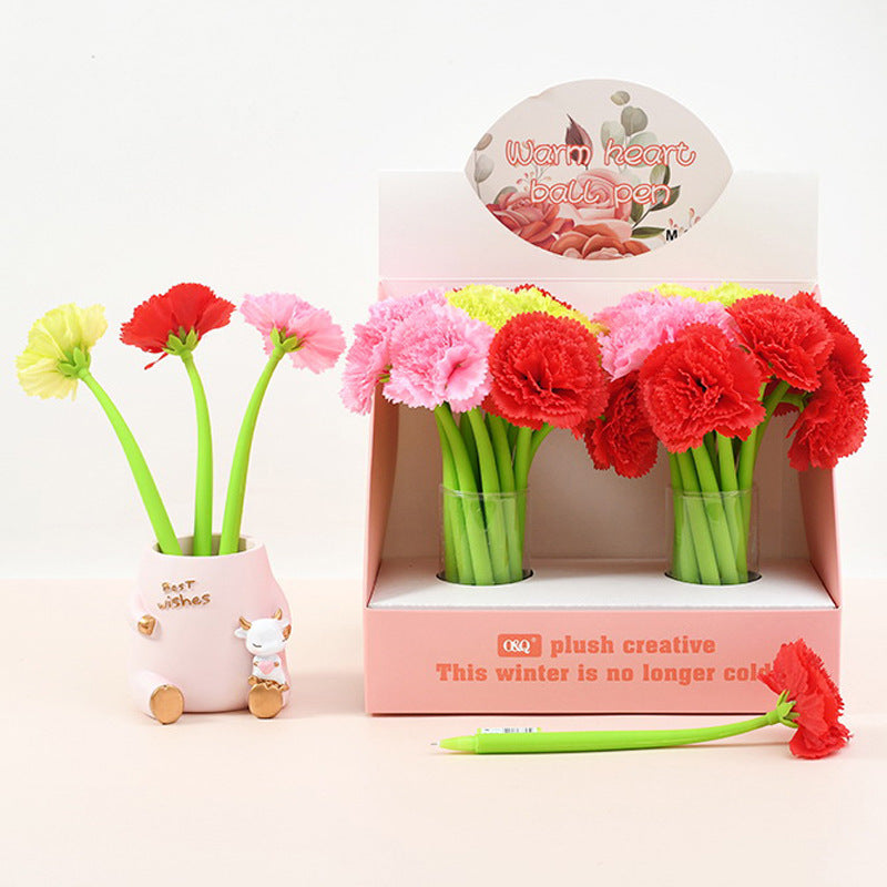 Wholesale Creative Flower Neutral Pens Soft Silicone Shaking Pen