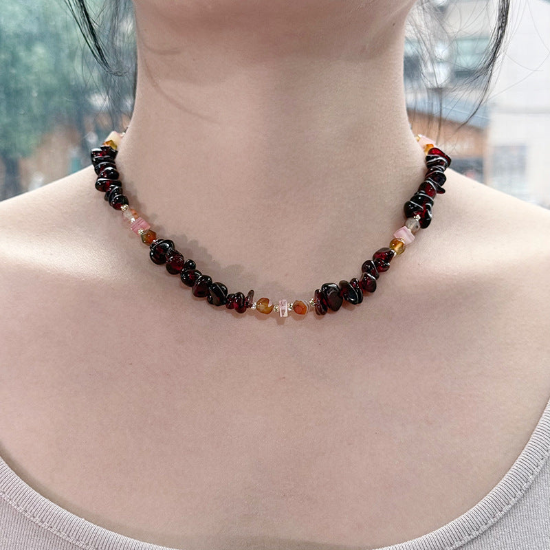 Großhandel natürliche Kiesstich -Barock -Perlenkette