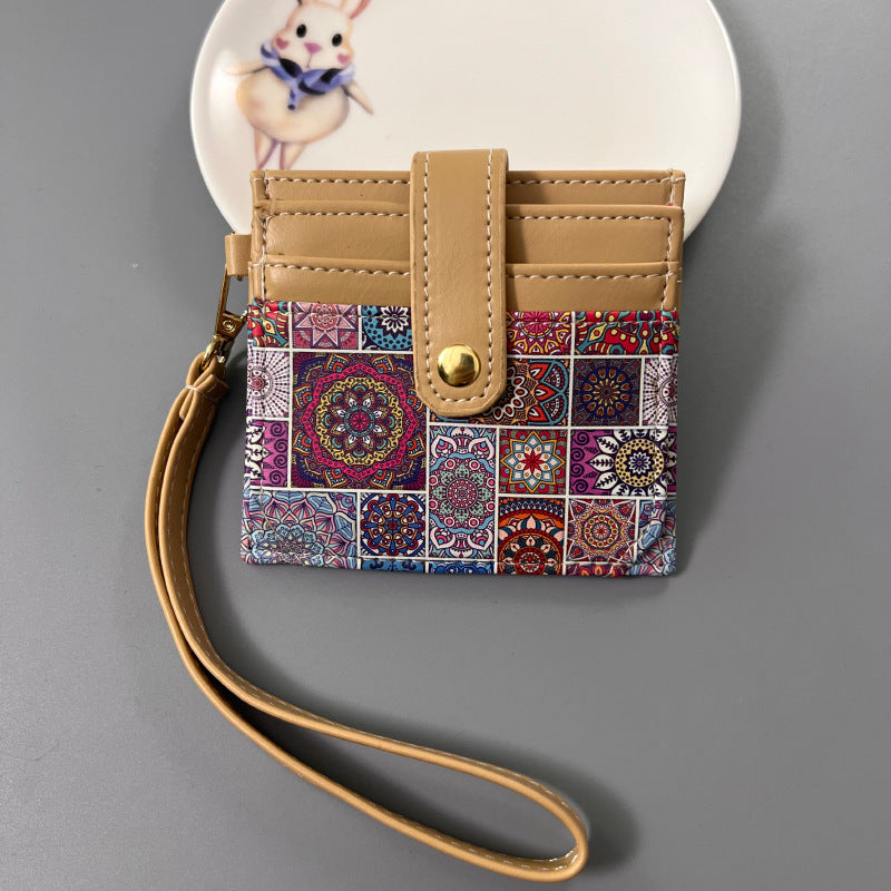 Wholesale Chic Ethnic Style Card Holder Compact Ultra-Thin Multiple Slots Boutique Resale Accessory