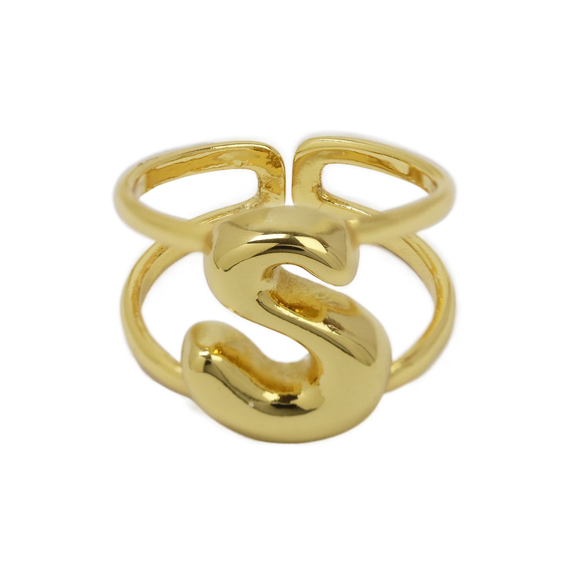 Wholesale  26 A-Z English Letter Open Luxury Women's Rings