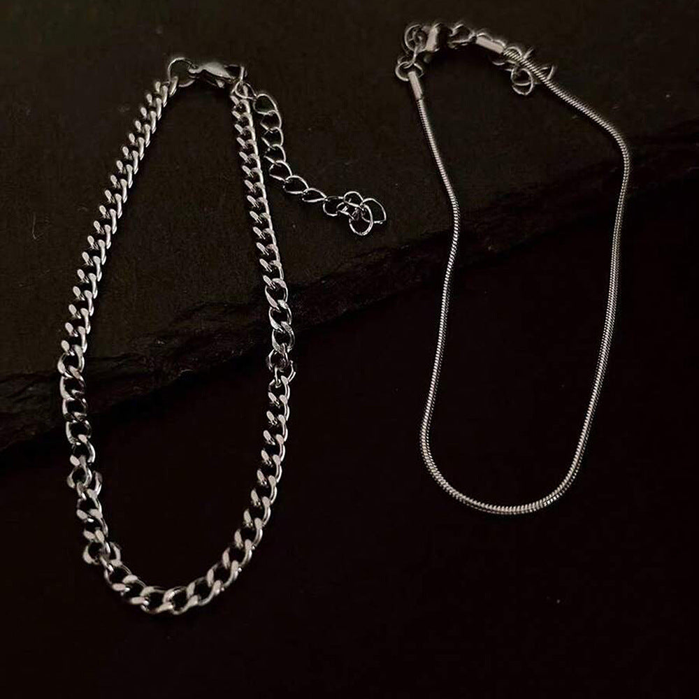Wholesale Stainless Steel Men S Cuban Double Layer Bracelet Trendy Everyday Wear