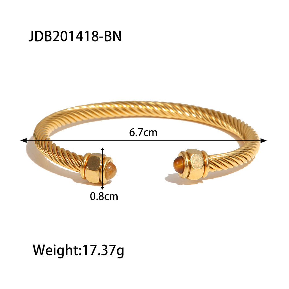 Wholesale C Shape Stainless Steel Bracelets ACC-BT-JD005
