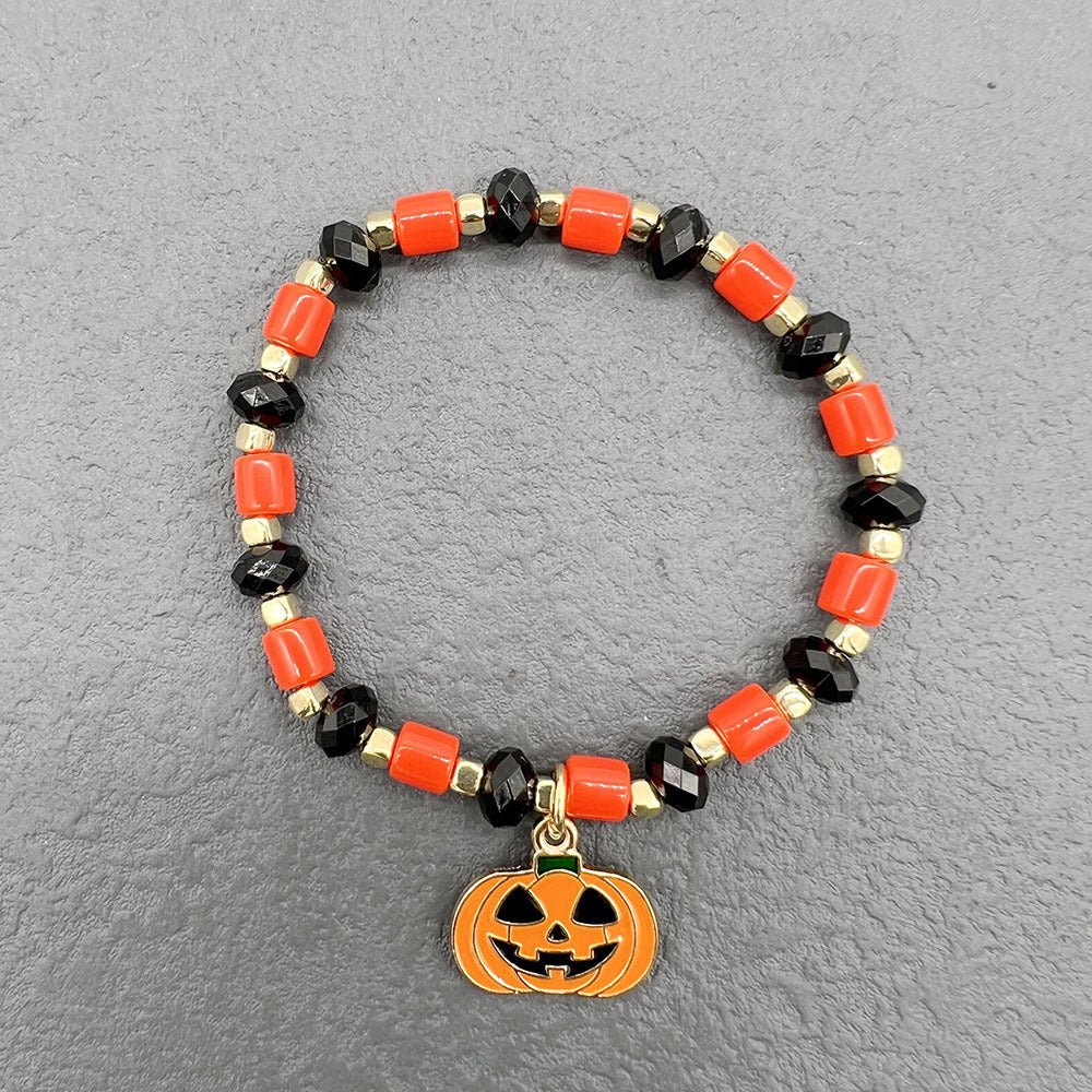 Wholesale Halloween Pumpkin Ghost Spider Stretch Bracelet Set ACC-BT-Nanh007