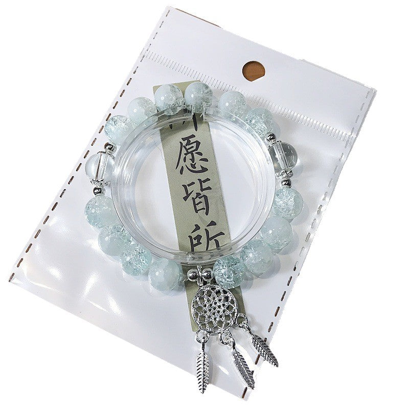 Wholesale Fairy Glass Dream Catcher Bracelet - Trendy Handmade Jewelry Accessory