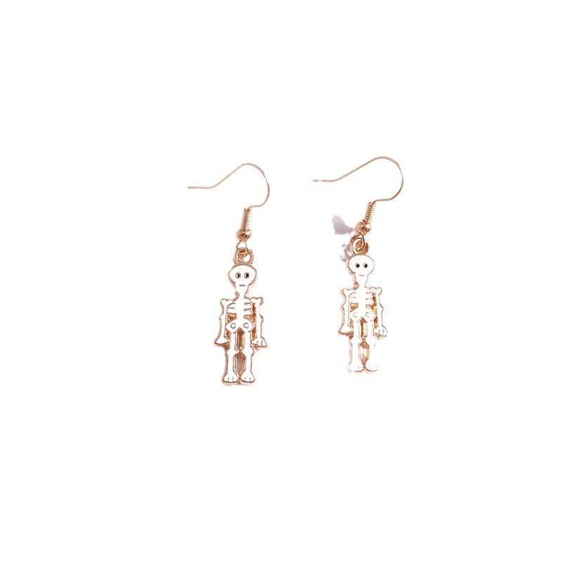 Wholesale  Skull Earrings Halloween Series Cute Funny Alloy Oil Dropping Earrings