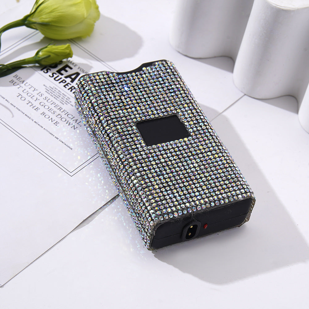 Wholesale colorful rhinestone flashlight plastic keychain ACCVIP-KC-ZhiYa010