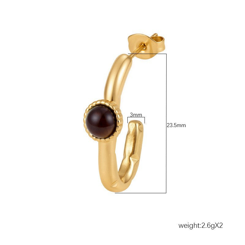 Wholesale Stainless Steel 18K Gold Plated CZ Earrings For Women Trendy U Shape Design Fashion Accessory For Boutique Resale
