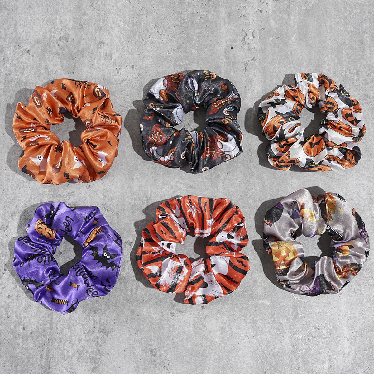 Wholesale Halloween Pumpkin Ghost Bat Large Intestine Hair Scrunchies ACC-HS-Mulin006