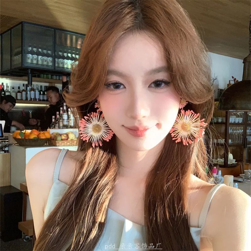 Wholesale  Sunflower Earrings Exaggerated  Earrings