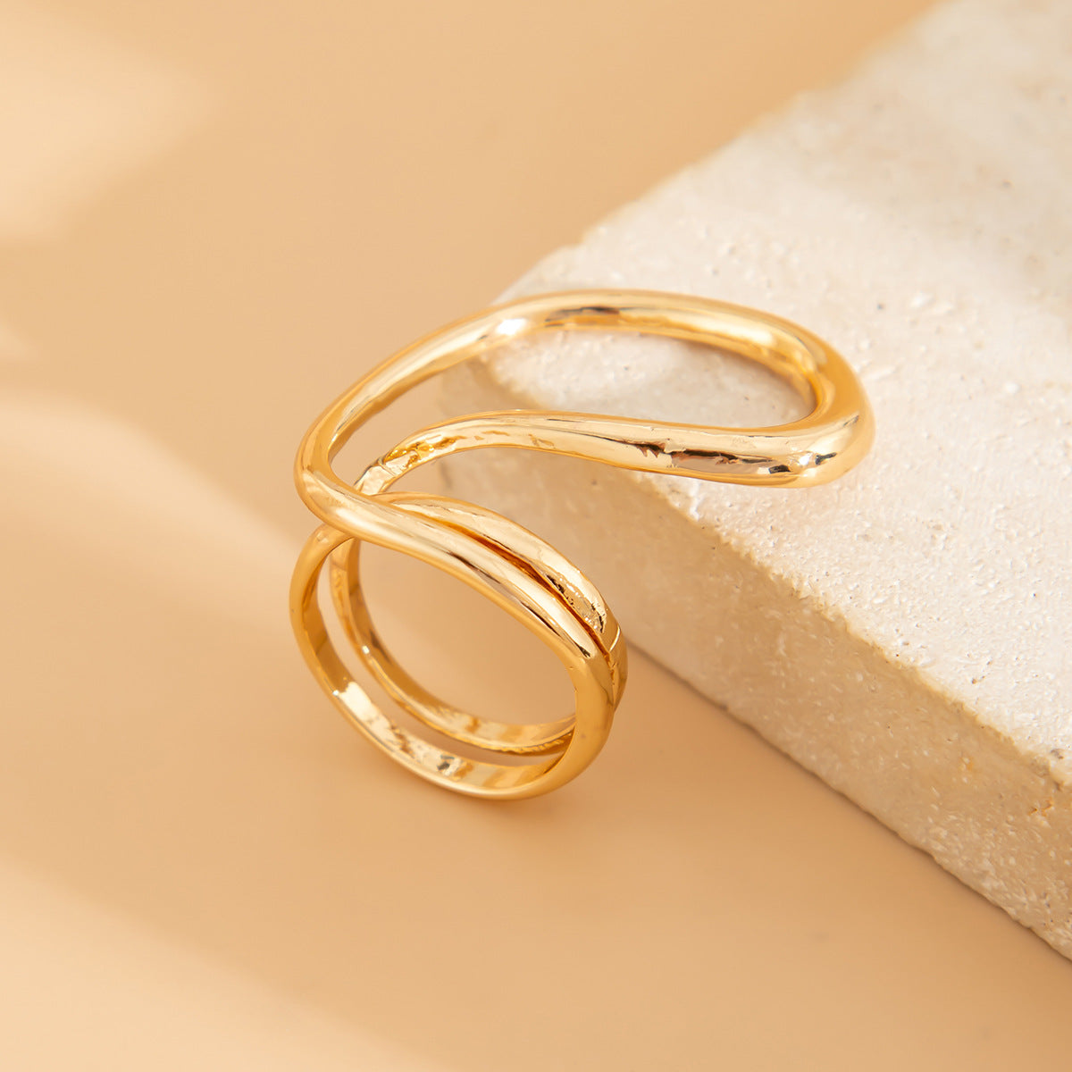 Wholesale Irregular Metallic Open Convex Bracelet Set