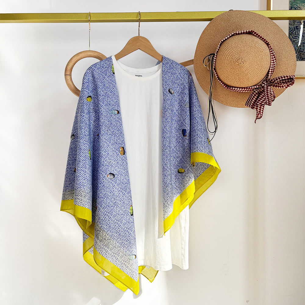 Wholesale Silk Cotton with Sun Protection 105cm Silk Scarf