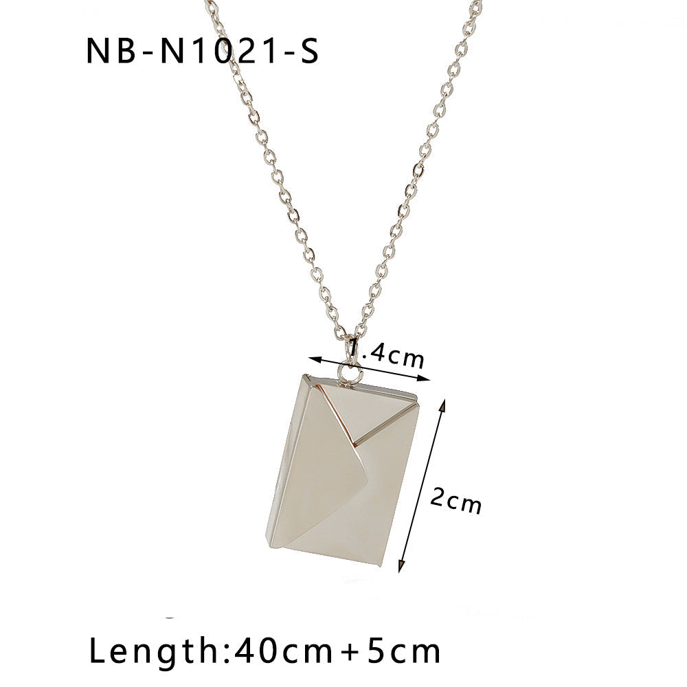 Wholesale titanium steel gold plated 18k book album love pendant zircon necklace