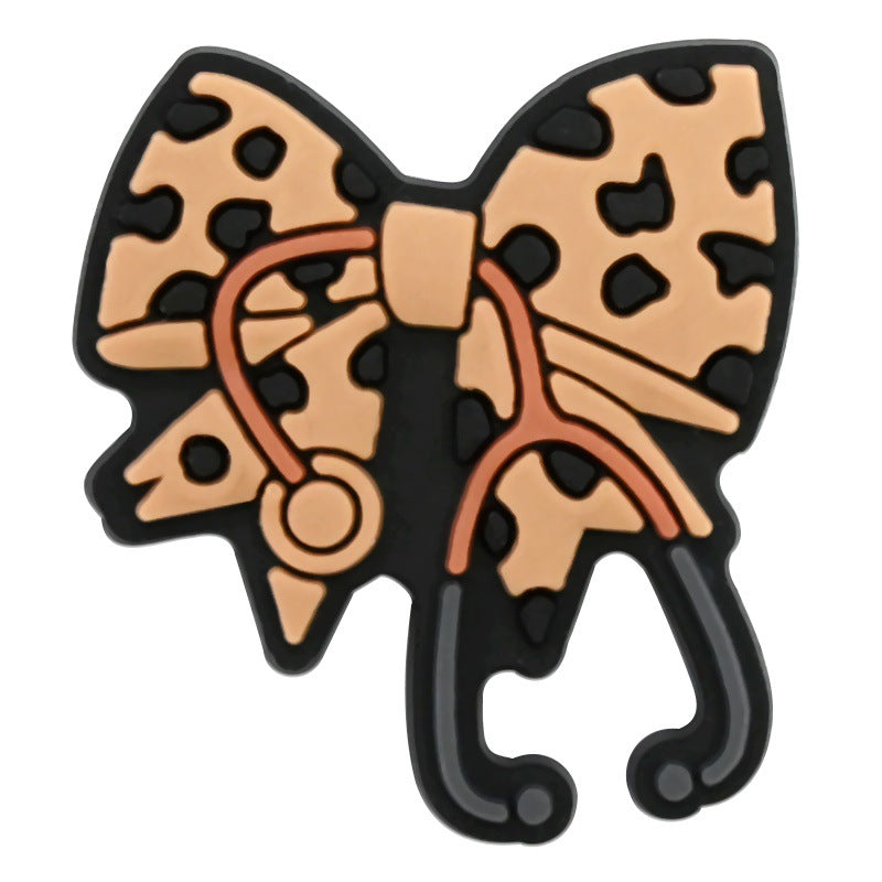 Wholesale  Random 100PCS cARtoon bows PVC Soft Rubber Shoe Buckle Decoration