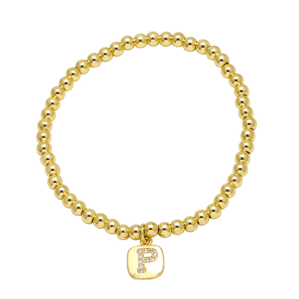 Wholesale Copper letter tag bracelet