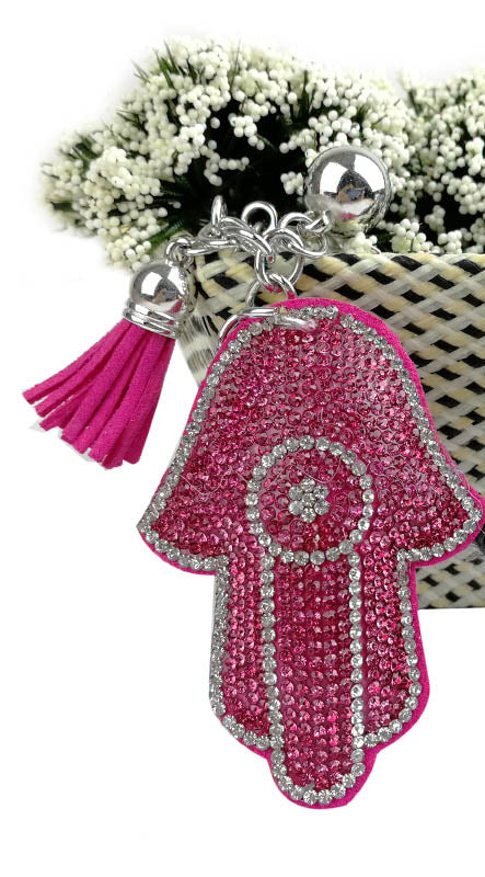 Wholesale Creative rhinestone Palm rhinestone keychain tassel diamond keychain