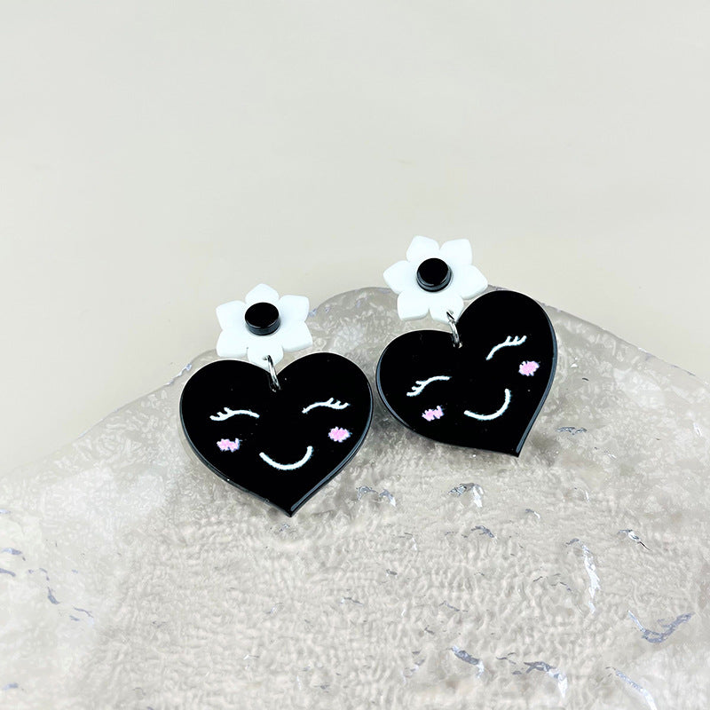 Wholesale Valentine's Day lovely smiley face acrylic simple earrings