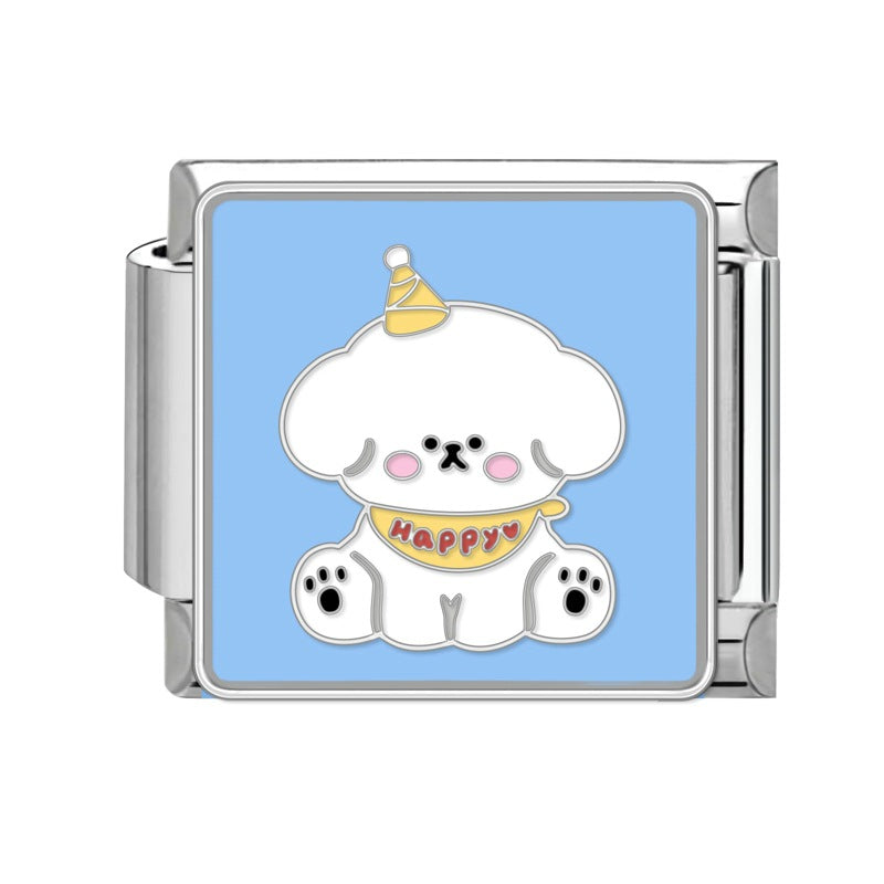 Wholesale Italian Charm Bracelet 9mm DIY Splicing Cartoon Pet Series Stainless Steel Composable Bracelet