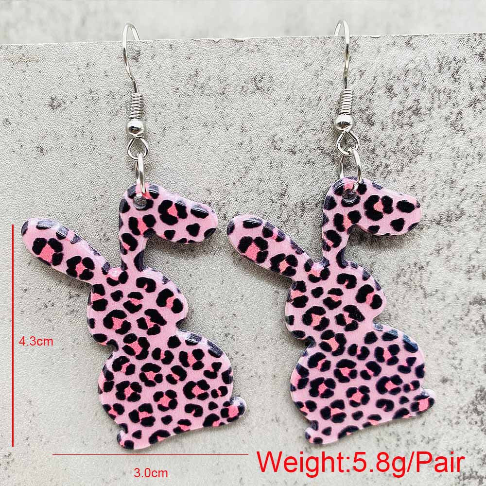 Wholesale  Easter leopard print rabbit carrot acrylic earrings