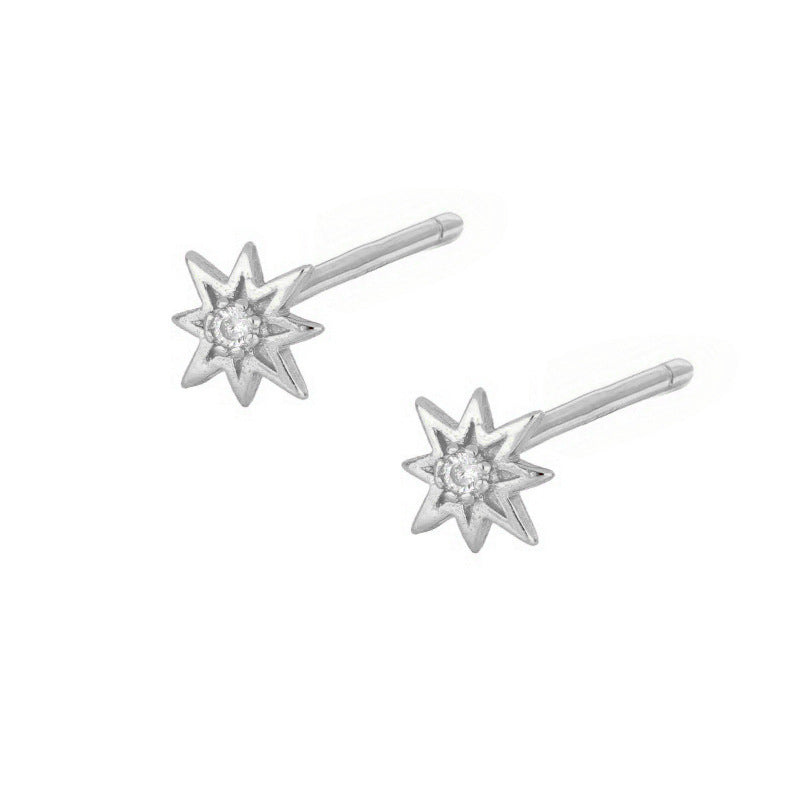 Wholesale European Style Zircon Flower Heart Earrings Set