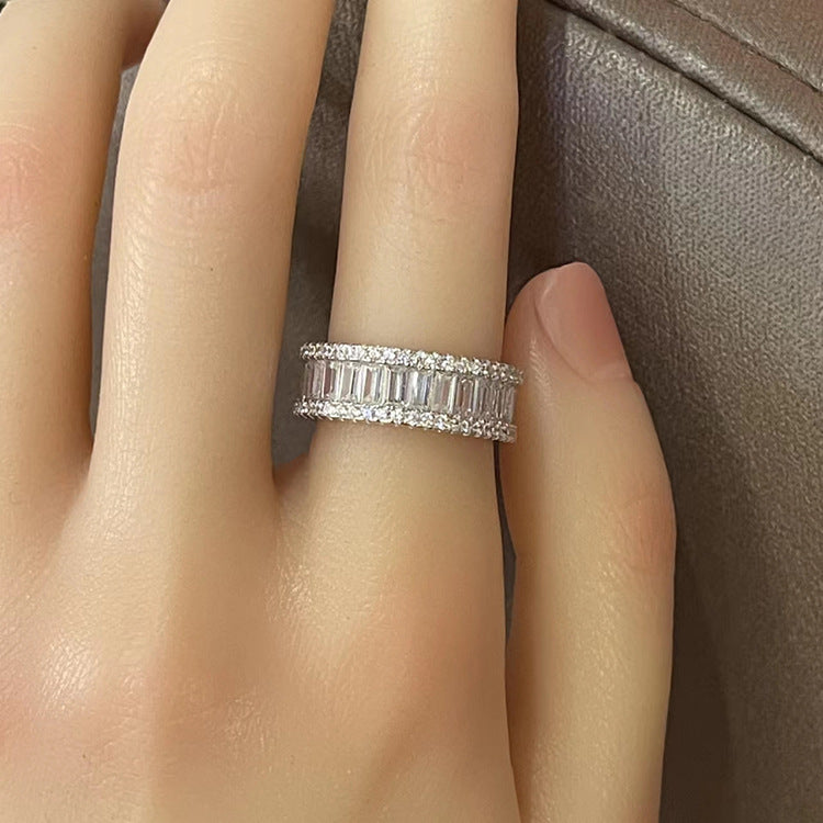 Wholesale S925 Silver Ring Double Row Diamond Full Diamond Zircon Rings ACC-RS-LLT003