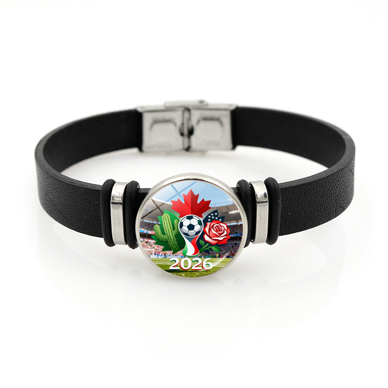 Wholesale  World Cup Leather Bracelet