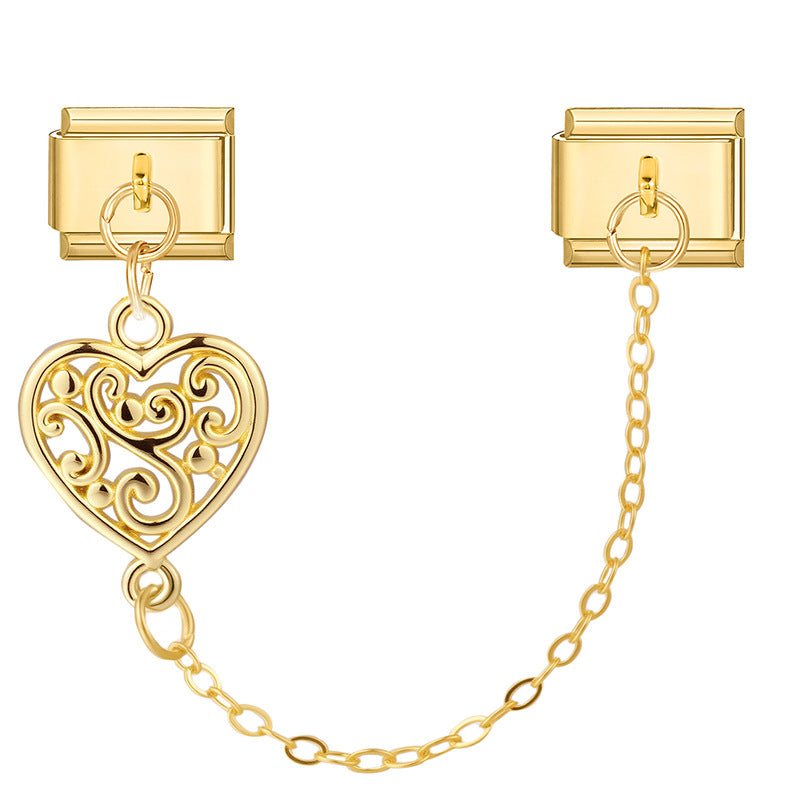 Wholesale 9mm Italian Charm Starter Bracelets DIY Double Hanger Stainless Steel Composable Bracelet