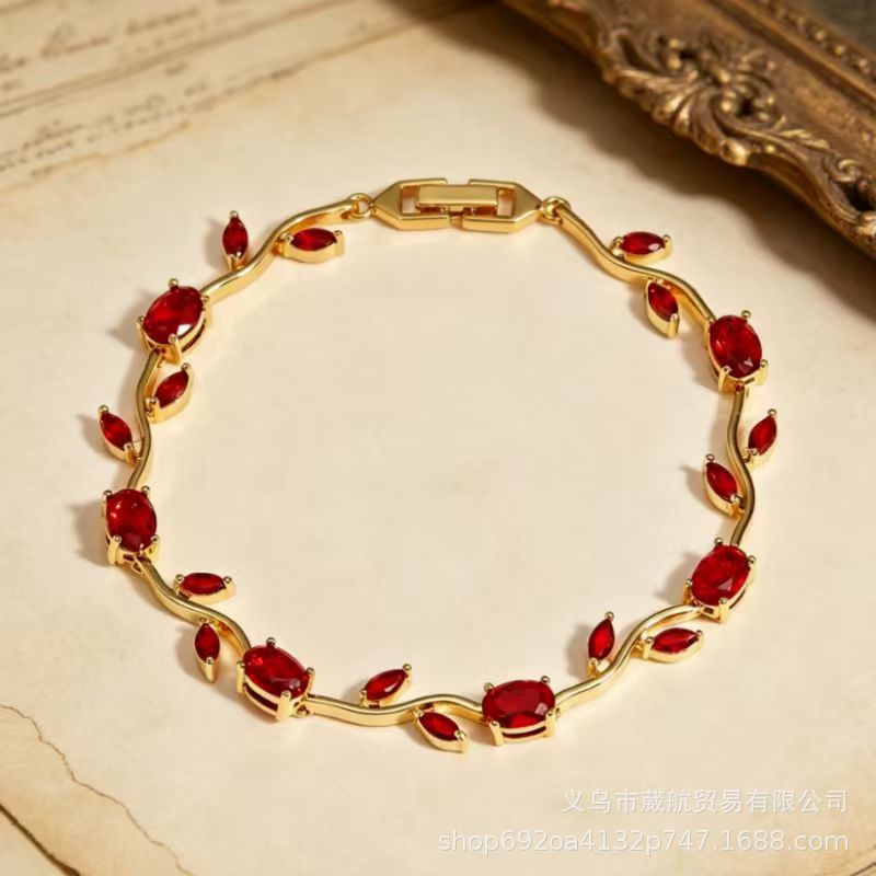Wholesale Alloy Colorful Zircon Branches Bracelet,  Fashionable European Style Jewelry for Boutique Resale
