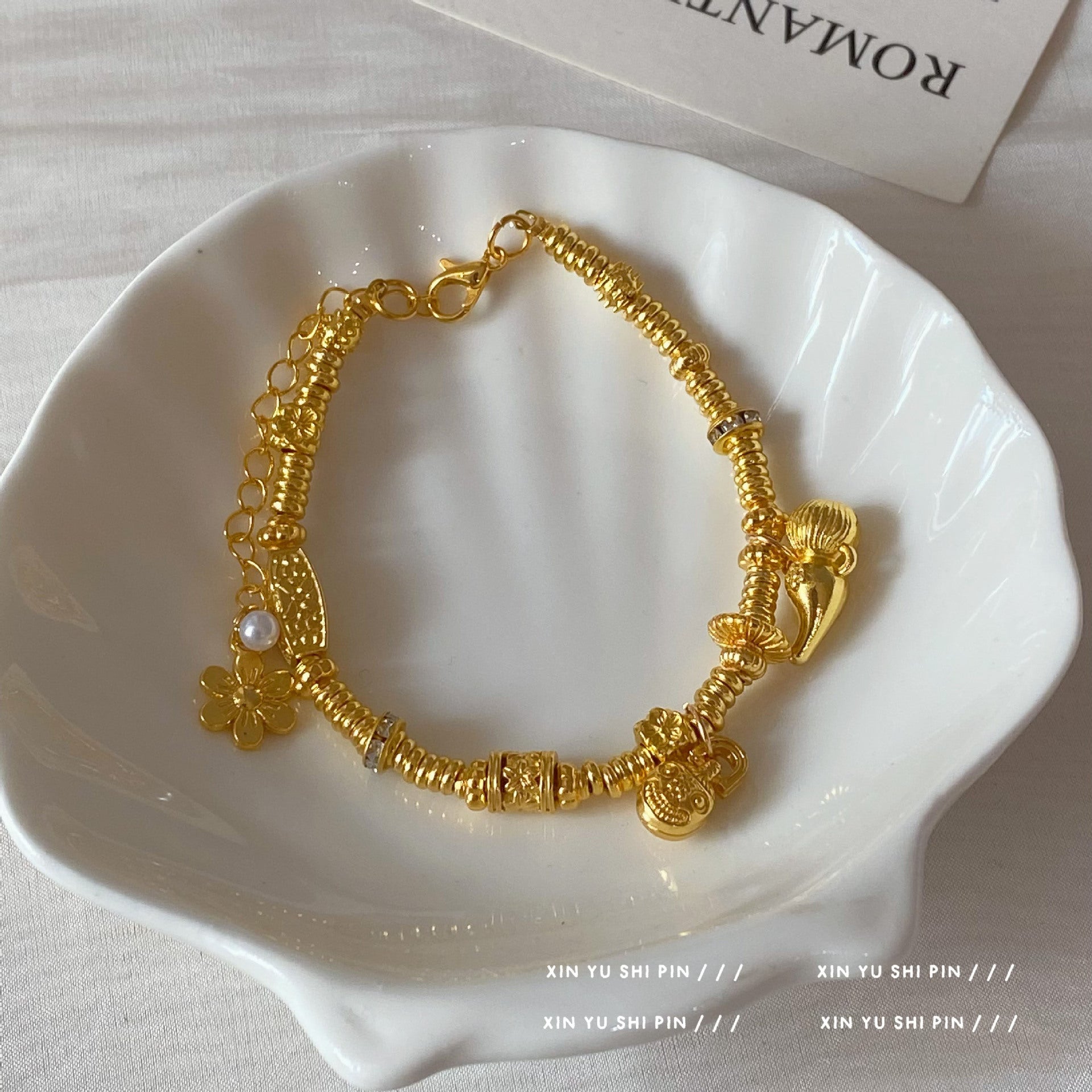 Wholesale Gold Gourd Circle Abacus Bracelet