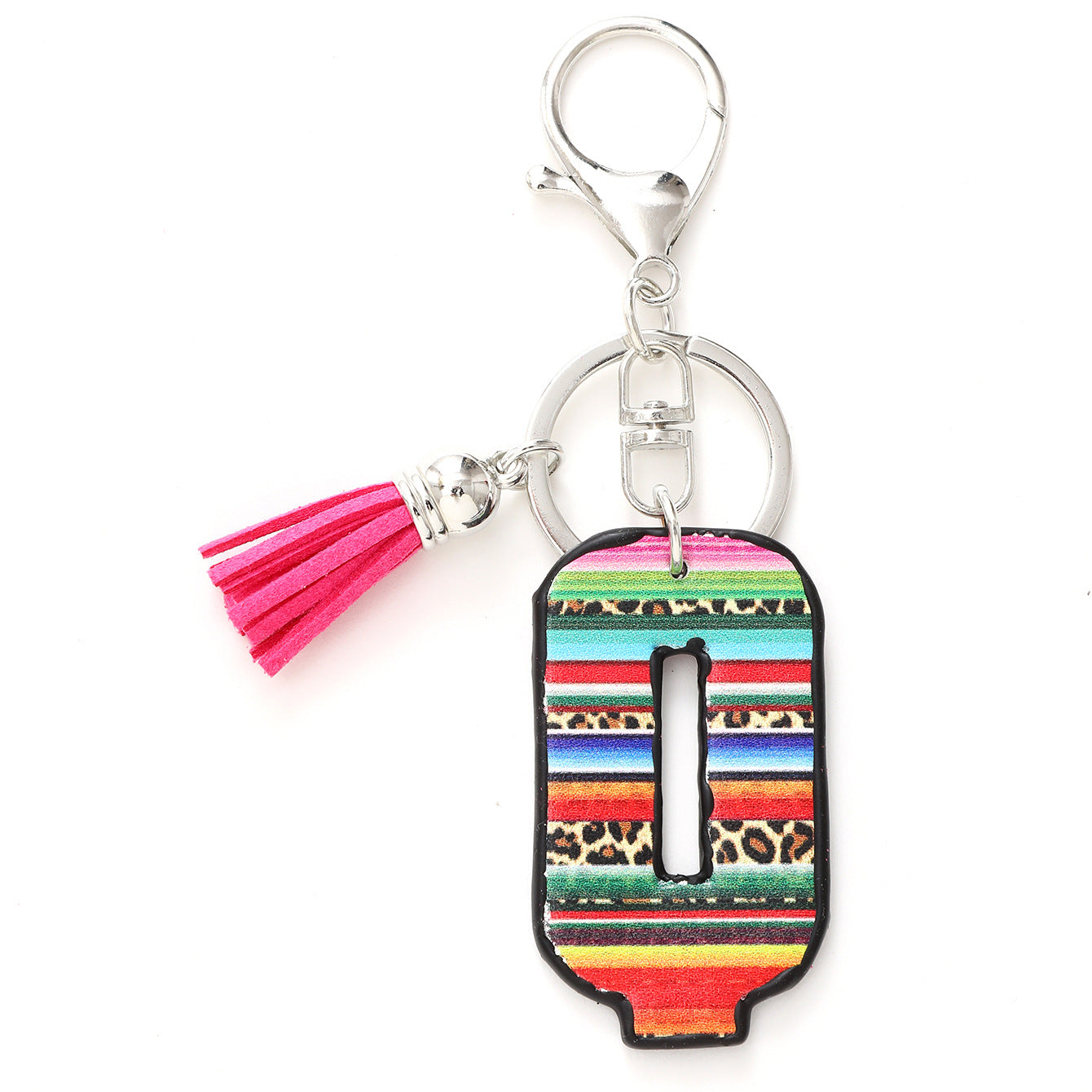 Wholesale Western Style Aztec Leopard Leather Letter Tassel Keychain ACC-KC-YTian009