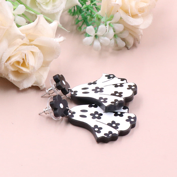 Wholesale 5pcs Halloween Flower Ghost Acrylic Earrings ACC-ES-XiaoYan057