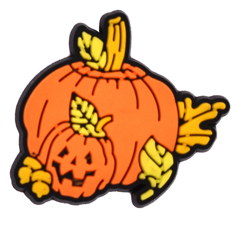 Random 100pcs Halloween Thanksgiving PVC Soft Rubber Shoe Buckle Decoration ACC-SC-RYY066