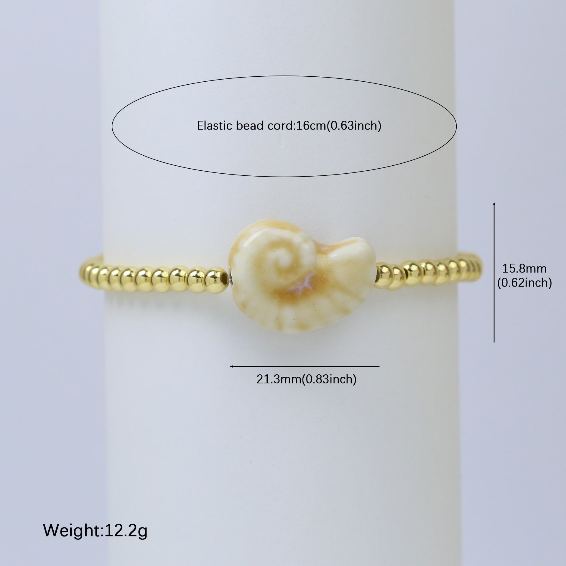 Wholesale Ocean Series Beach Style Conch Starfish Shell Fish Ceramic Glass Copper Bead Bracelet