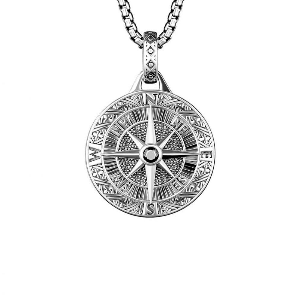 Wholesale Vintage Compass Pointer Pendant Men Hip Hop Long Sweater Chain Long Necklace ACC-NE-Puhai003