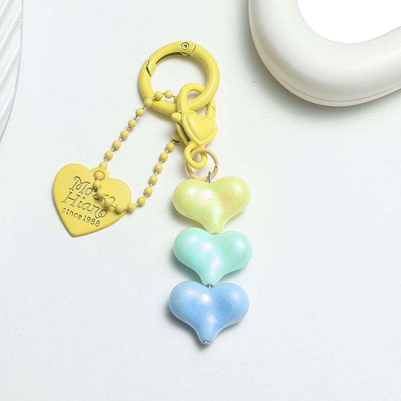 Wholesale Lake Blue Heart Charm Set - Resin Alloy DIY Jewelry Accessory for Bag Decoration