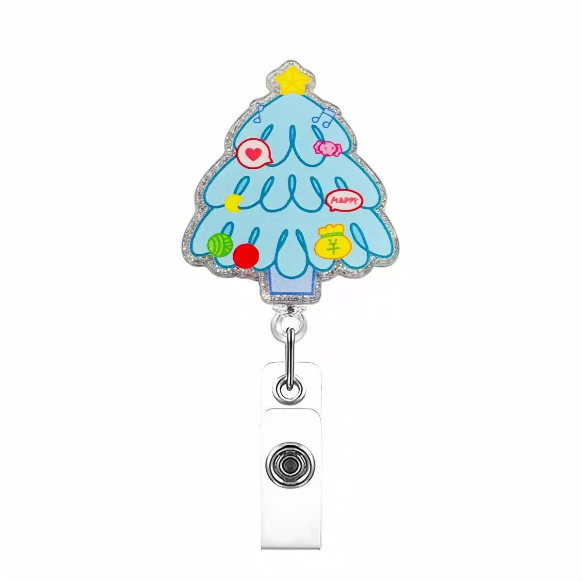 Wholesale Christmas tree bell badge name Badge Reels