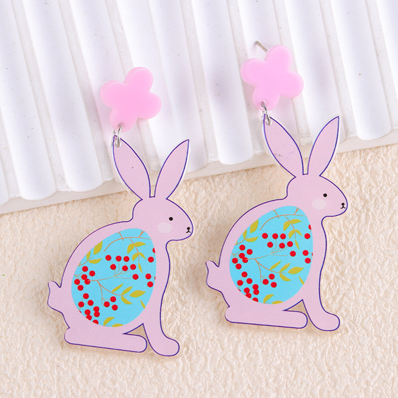 Wholesale 2PCS Acrylic Easter Carrot Chick Earrings