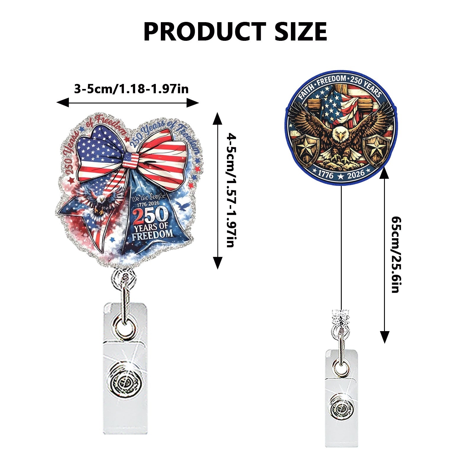 Wholesale Patriotic Eagle Retractable Badge Reel Acrylic Fashion Accessory