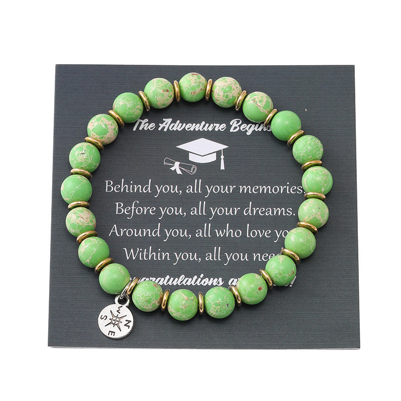 Wholesale  colorful emperor stone compass beaded bracelet