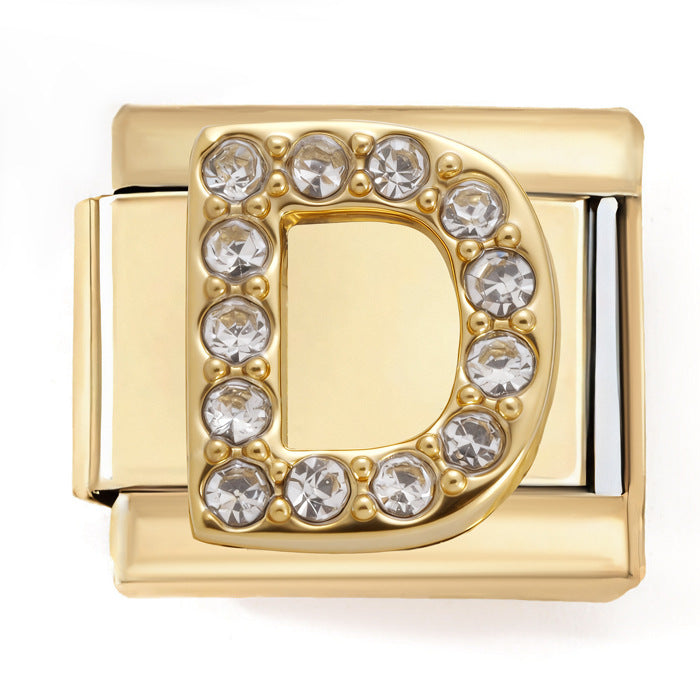 Wholesale 2PCS 9mm Italian Charm Starter Bracelets DIY Letters Stainless Steel Composable Bracelet