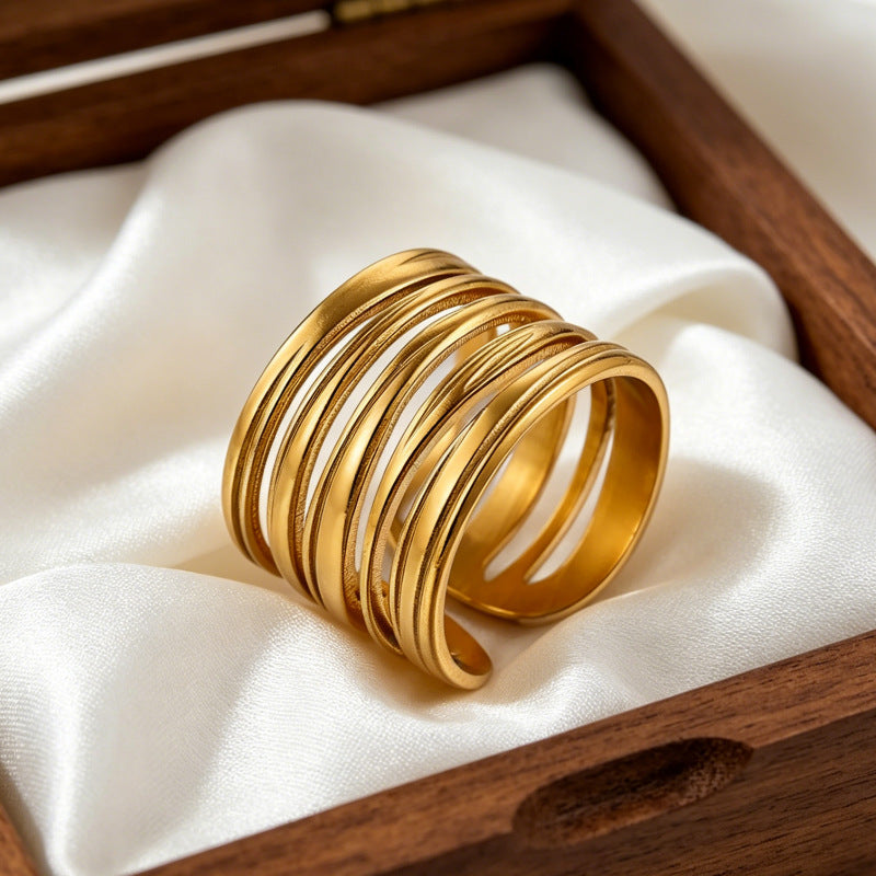 Wholesale Titanium Steel Vacuum Plated Stackable Rings Stylish Jewelry Accessory for Resale or Gift