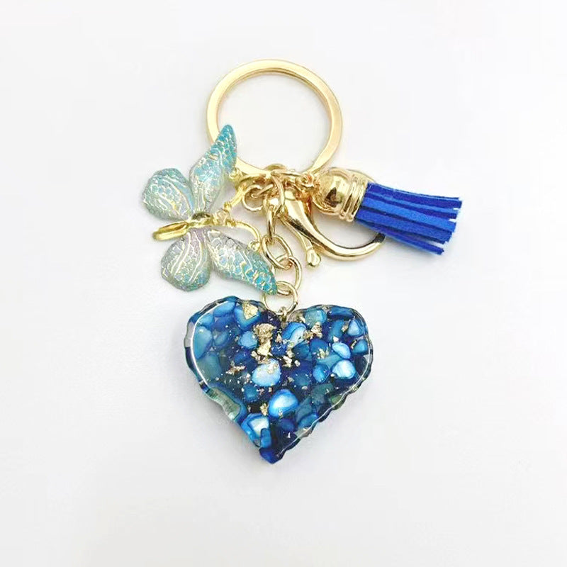 Wholesale Pink and purple heart keychain